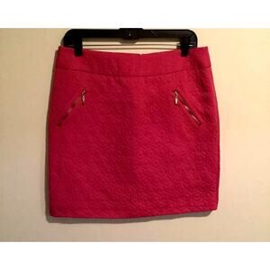 Worthington Womens Barbiecore Pink Textured Zippered Pockets Mini Skirt Size 10